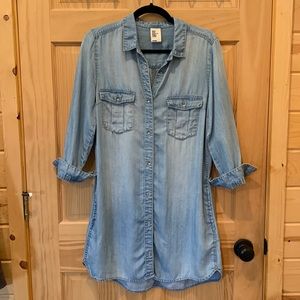 Denim Button up Shirt Dress!